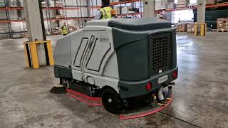 Nilfisk SC8000 Combination scrubber sweeper  warehouse cleaning [upl. by Sordnaxela546]