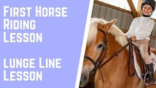 First Horse Riding Lesson  Lunge Line Lesson [upl. by Ettesoj768]