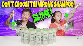 DONT CHOOSE THE WRONG SHAMPOO SLIME CHALLENGE Wash Your Hair With Slime [upl. by Tarton825]