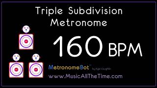 Triple subdivision metronome at 160 BPM MetronomeBot [upl. by Aihsenat]