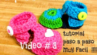 Como Hacer Zapatitos para Bebe Video 3 tejidos con Gancho [upl. by Niajneb813]