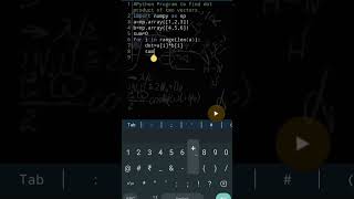 Dot Product of two vectors using Python MasterPython  shorts trending viral maths music song [upl. by Irrol]
