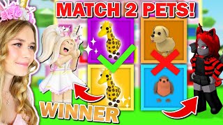 Match The PET To WIN IT In Adopt Me Roblox [upl. by Ennasirk]