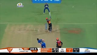 Manish Pandey hit last ball six on Hardik Pandya MI vs SRH IPL 2019 Wankhede Stadium [upl. by Janyte661]