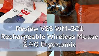 Review V2S WM301 Rechargeable Wireless Mouse 24G Ergonomic For Laptop PC [upl. by Rotce]