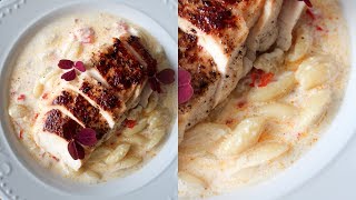 How To Make Feta Cheese Sauce With Pasta And Chicken  Your Wish Wednesday  By One Kitchen [upl. by Ttemme]