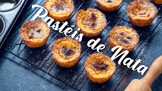 Pastéis de Nata  Portuguese Custard Tarts [upl. by Ogawa]