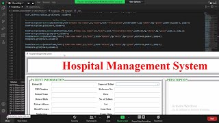 Hospital Management System Project Part1 [upl. by Amzaj8]