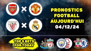 Pronostics et paris sur le foot aujourdhui Arsenal  Manchester United Athletic Bilbao Real Madrid [upl. by Cassie576]