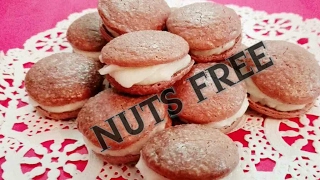 Chocolate Macarons without Almond Flour Nuts Free Macarons Easy Baking [upl. by Einavoj]