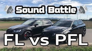 AUDI RS3 8V PFL Prefacelift 2016 vs FL Facelift 2018 Sound Comparison Battle [upl. by Alleynad]