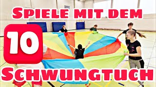 10 spannende Spiele mit dem Schwungtuch Part 1 ohne Zusatzmaterialien  Parachute Games [upl. by Rheingold]