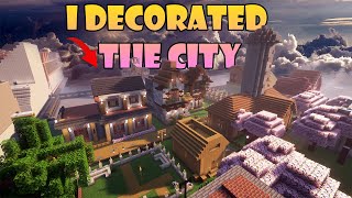 How to Decorate a City in Minecraft Survival  Minecraft 45 [upl. by Nalym252]