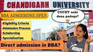 Chandigarh University BBA admission process Direct admission 100Scholarship Eligibility Criteria [upl. by Aerdnod]