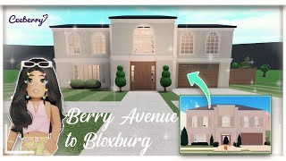 Bloxburg  I recreated a Berry Avenue House on Bloxburg  Part 1 Speed Build [upl. by Arualana]