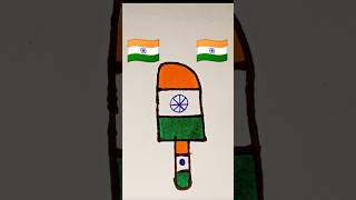 India 🇮🇳 flag drawing easyshorts viral flag [upl. by Habas]