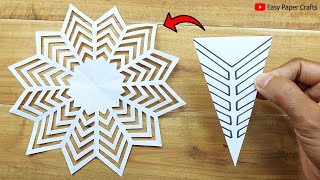 Paper Cutting Design ❄️ How to Make Paper Snowflake For Christmas Decorations 🎄 Easy Paper Crafts [upl. by Vivienne764]