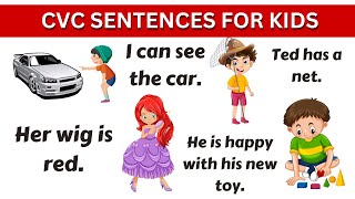 CVC phonics words and sentences  Sight words with sentences  CVC Reading  Teacher Hena [upl. by Gamin885]