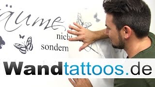 Wandtattoo anbringen  Anleitung von Wandtattoosde [upl. by Lemmy]