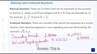 Math3 S1U1 Rational and Irrational Numbers [upl. by Mariandi]