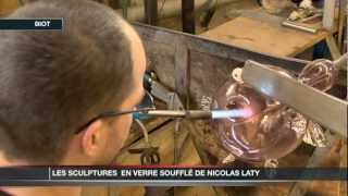 Nicolas Laty sculpteur verrier à Biot [upl. by Pruter]