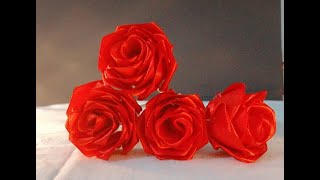 DIY Ribbon Rose Easy StepbyStep Tutorial  Papercraft [upl. by Tavis]