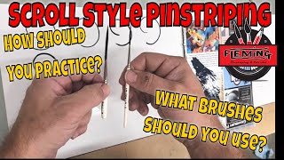 Scroll Style Pinstriping Choosing A Brush And Practicing [upl. by Pitt]