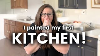 DIY Cabinet Painting  A Bluetiful Kitchen Transformation [upl. by Eniliuqcaj]