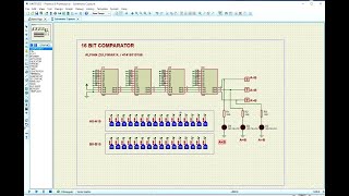 16 Bit Comparator  Design and Simulation with Proteus [upl. by Belier]