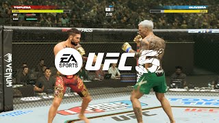 EA Sports UFC 5  Ilia Topuria Vs Charles Oliveira I FULL FIGHT PS5 [upl. by Jareb]