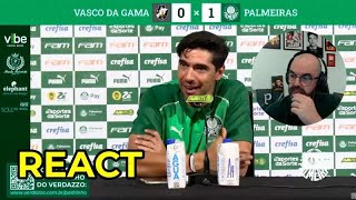 REACT  Coletiva Abel Ferreira  Vasco 0x1 Palmeiras [upl. by Jareen]