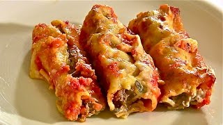 Cannelloni mit Rinderhack FüllungCannelloni mit HackfleischTomatensauce und Bechamelsauce [upl. by Yoccm]