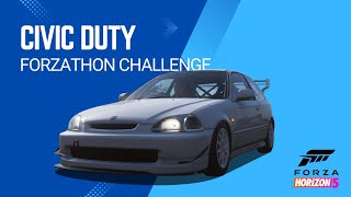 Forza Horizon 5 Civic Duty  Forzathon Challenge [upl. by Kurtis]