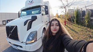 Alone Girl Truck Driving In Canada  Hindi Trucking Vlog [upl. by Kylynn]