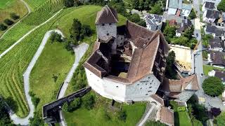 Guntenberg Castle Balzers Liechtenstein 4K Drone video [upl. by Rois]