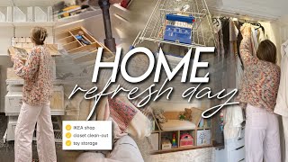 HOME REFRESH DAY  closet cleanout IKEA shop amp organization toy storage amp decluttering areas [upl. by Nivag]