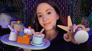 ASMR  Complete Wooden Makeover haircut makeup manicure layered sounds [upl. by Flessel347]