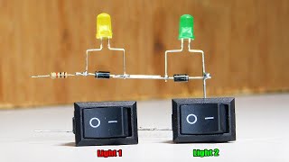 Awesome Electronic Idea With Switch LED 1N4007 Diode [upl. by Dougy]