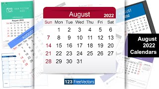 August 2022 Calendar  123FreeVectors [upl. by Aurelie99]