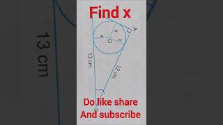 Find the value of radius X in the given triangle tangent class 10 [upl. by Bolten]