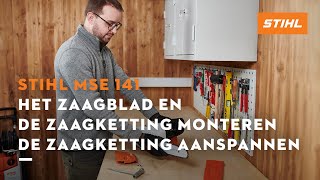 Het zaagblad en de zaagketting monteren amp de zaagketting aanspannen  STIHL MSE 141 [upl. by Alonzo242]