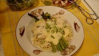 Grilled CHICKEN and PASTA Recipe  With Asparagus and Cheddar Cheese Sauce [upl. by Bael]