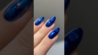 🌌💎 sapphire stained glass nails nailart nailspolish christmas [upl. by Aicener]