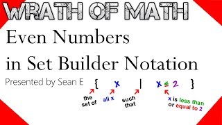 Even Numbers in Set Builder Notation [upl. by Alfonse]