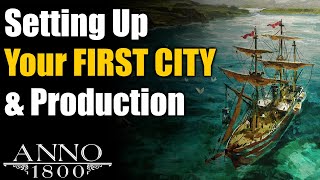 Anno 1800 Ultimate Guide Setting Up Your FIRST CITY amp Production [upl. by Glennis739]