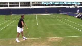 Tsonga Vs Wawrinka Pointplay Court Level View [upl. by Attehcnoc]