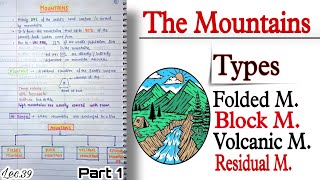 MountainsTypes Folded Block Bolcanic Residual MountainsWorld Geography  Lec39 [upl. by Akinek]