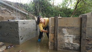 Building System Water Wheel Pump Use the force of water  Second foundation and pillar Farm life [upl. by Ramsden]