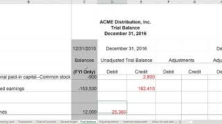 ACC 201 Review of Unadjusted Trial Balance Complete before starting Part II [upl. by Kotto315]