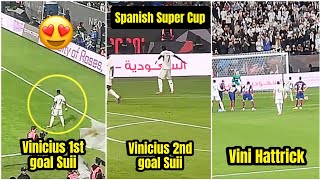 😍Vinicius Jr did Ronaldos celebration 2 times and scored Amazing Hat trick in Spanish super cup [upl. by Aisatna344]